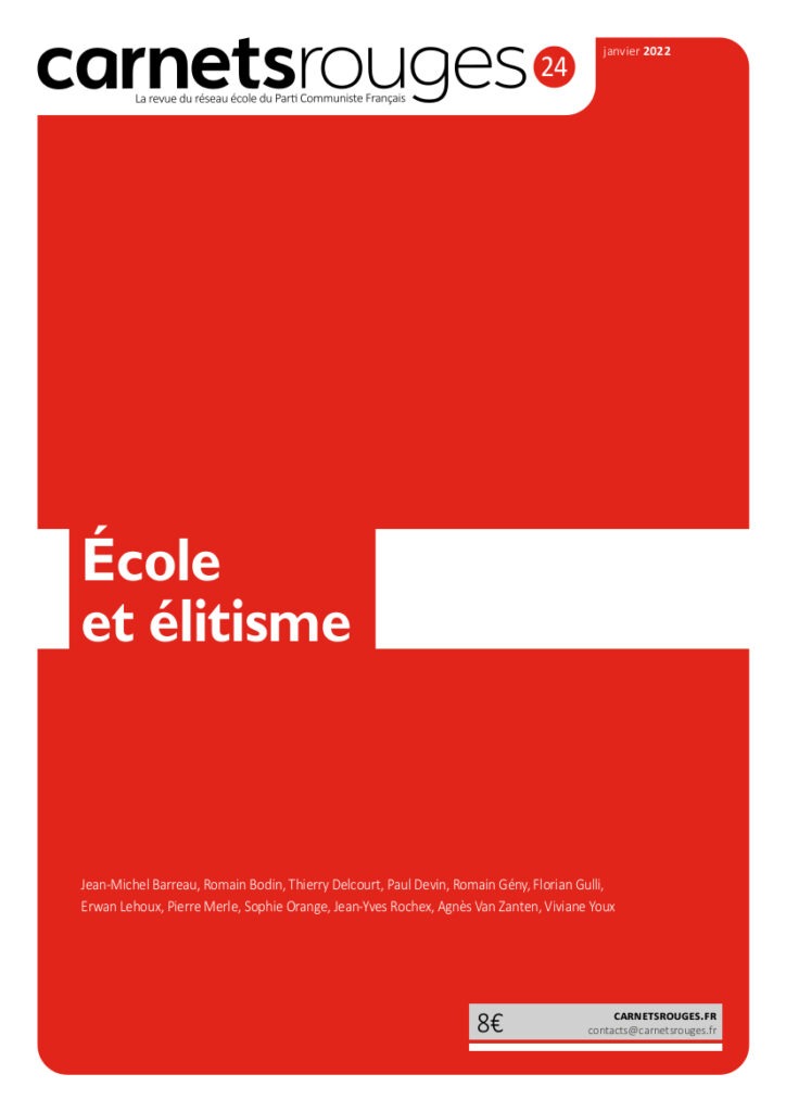 Carnets rouges n°24 | Janvier 2022 | École et élitisme (couverture)
